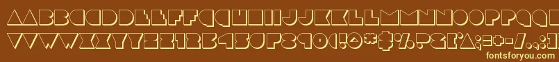 discodeck3d-fontti – keltaiset fontit ruskealla taustalla