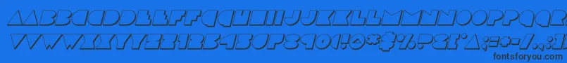 discodeck3dital Font – Black Fonts on Blue Background