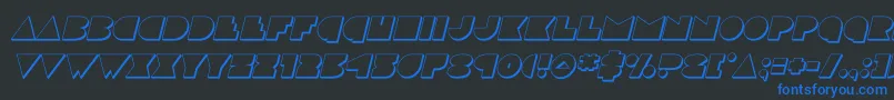 discodeck3dital Font – Blue Fonts on Black Background