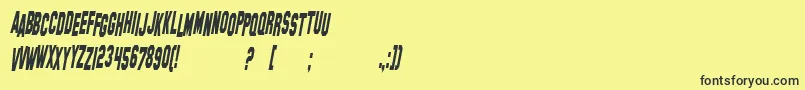 SfHollywoodHillsCondensedItalic Font – Black Fonts on Yellow Background