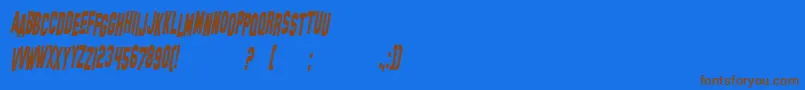 SfHollywoodHillsCondensedItalic Font – Brown Fonts on Blue Background
