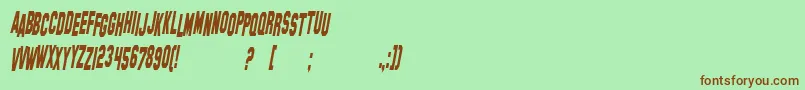 SfHollywoodHillsCondensedItalic Font – Brown Fonts on Green Background