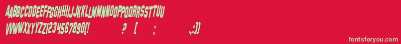 SfHollywoodHillsCondensedItalic Font – Green Fonts on Red Background