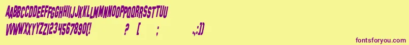 SfHollywoodHillsCondensedItalic Font – Purple Fonts on Yellow Background