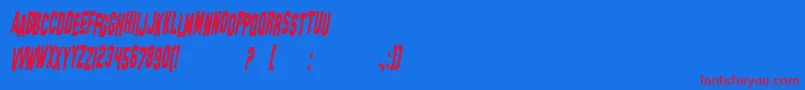 SfHollywoodHillsCondensedItalic Font – Red Fonts on Blue Background