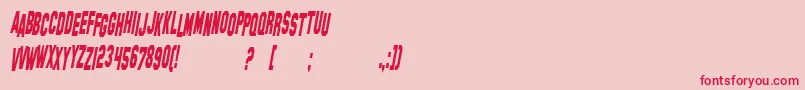 SfHollywoodHillsCondensedItalic Font – Red Fonts on Pink Background