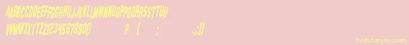 SfHollywoodHillsCondensedItalic Font – Yellow Fonts on Pink Background