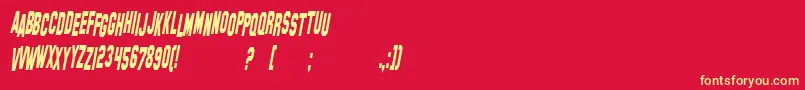 SfHollywoodHillsCondensedItalic Font – Yellow Fonts on Red Background