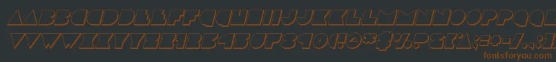 Шрифт discodeck3dital – коричневые шрифты на чёрном фоне