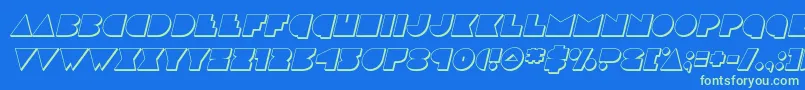 discodeck3dital Font – Green Fonts on Blue Background