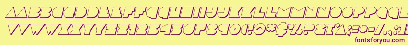 discodeck3dital Font – Purple Fonts on Yellow Background