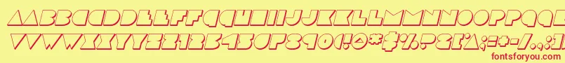 Шрифт discodeck3dital – красные шрифты на жёлтом фоне