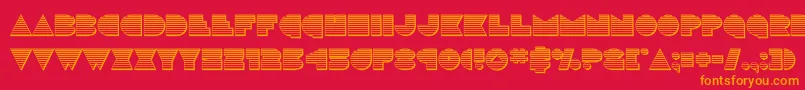 Шрифт discodeckchrome – оранжевые шрифты на красном фоне