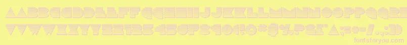 discodeckchrome-Schriftart – Rosa Schriften auf gelbem Hintergrund