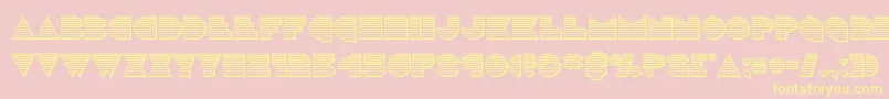 discodeckchrome-Schriftart – Gelbe Schriften auf rosa Hintergrund
