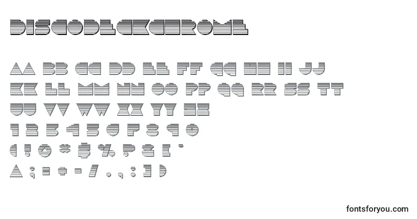A fonte Discodeckchrome (125162) – alfabeto, números, caracteres especiais