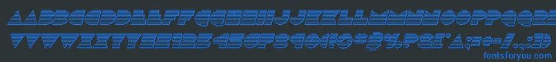 discodeckchromeital Font – Blue Fonts on Black Background