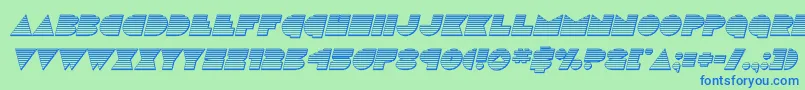 discodeckchromeital Font – Blue Fonts on Green Background