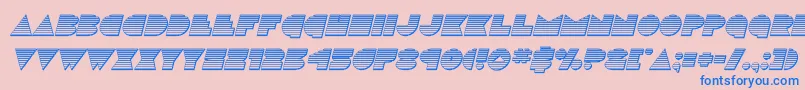 discodeckchromeital Font – Blue Fonts on Pink Background