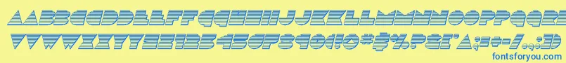 discodeckchromeital Font – Blue Fonts on Yellow Background