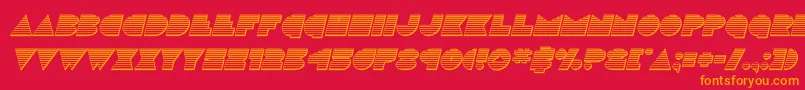 discodeckchromeital Font – Orange Fonts on Red Background