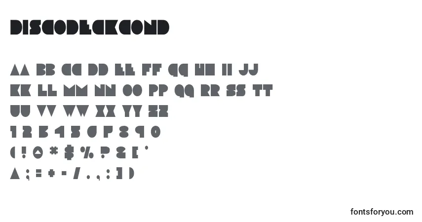 A fonte Discodeckcond (125165) – alfabeto, números, caracteres especiais