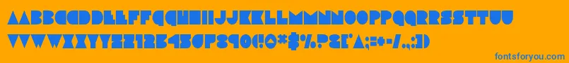 discodeckcond Font – Blue Fonts on Orange Background