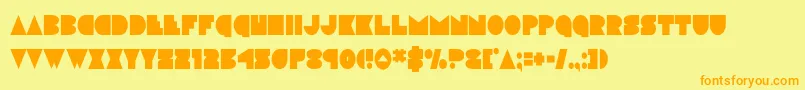 discodeckcond Font – Orange Fonts on Yellow Background