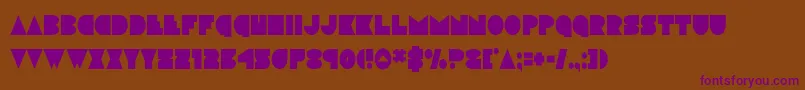discodeckcond-Schriftart – Violette Schriften auf braunem Hintergrund