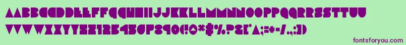 discodeckcond-Schriftart – Violette Schriften auf grünem Hintergrund