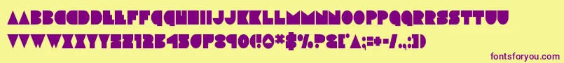 フォントdiscodeckcond – 紫色のフォント、黄色の背景