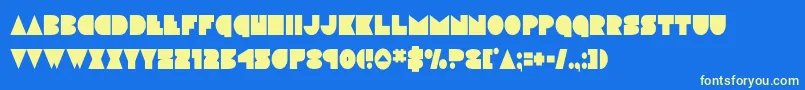 discodeckcond-Schriftart – Gelbe Schriften auf blauem Hintergrund