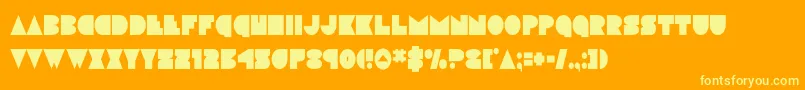 discodeckcond-Schriftart – Gelbe Schriften auf orangefarbenem Hintergrund