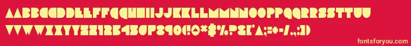 discodeckcond-Schriftart – Gelbe Schriften auf rotem Hintergrund