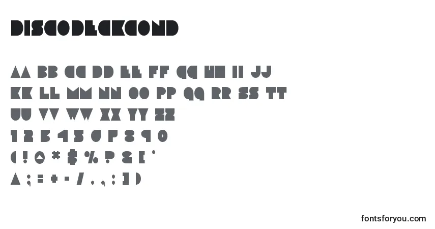 Discodeckcond (125166)-fontti – aakkoset, numerot, erikoismerkit