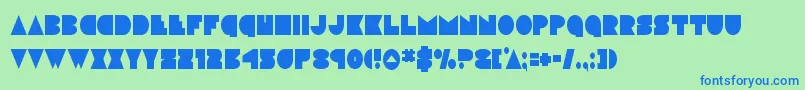 フォントdiscodeckcond – 青い文字は緑の背景です。
