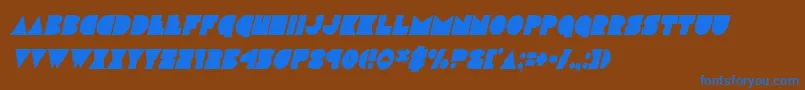 フォントdiscodeckcondital – 茶色の背景に青い文字