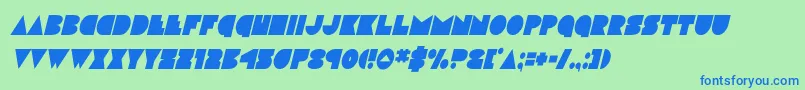 discodeckcondital Font – Blue Fonts on Green Background