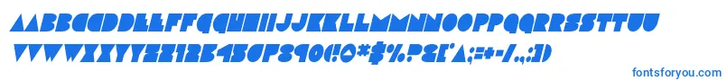 フォントdiscodeckcondital – 白い背景に青い文字