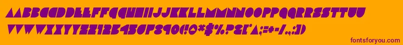 フォントdiscodeckcondital – オレンジの背景に紫のフォント
