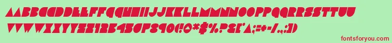 discodeckcondital-Schriftart – Rote Schriften auf grünem Hintergrund