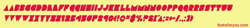 discodeckcondital-Schriftart – Rote Schriften auf gelbem Hintergrund