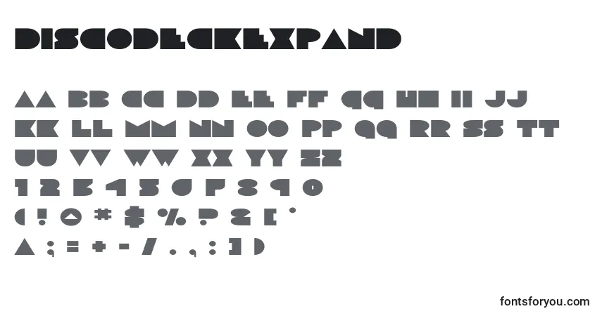 Шрифт Discodeckexpand (125169) – алфавит, цифры, специальные символы