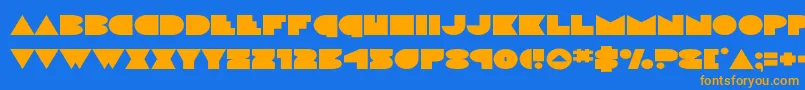discodeckexpand-Schriftart – Orangefarbene Schriften auf blauem Hintergrund