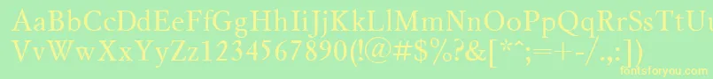 Mysl Font – Yellow Fonts on Green Background