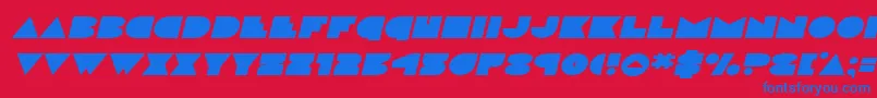 Шрифт discodeckexpandital – синие шрифты на красном фоне