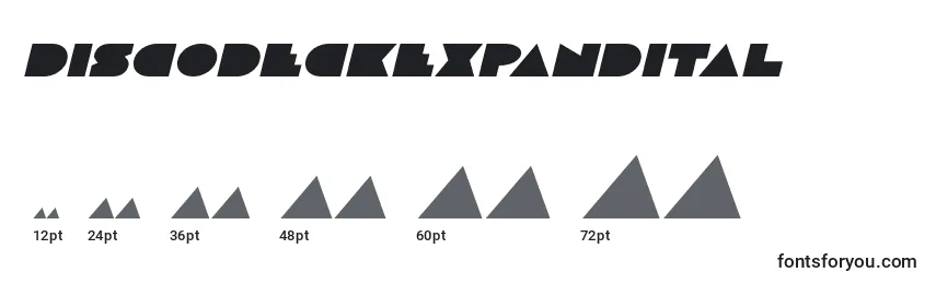Размеры шрифта Discodeckexpandital (125172)