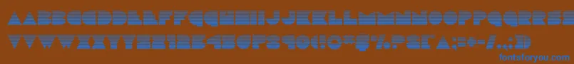 discodeckgrad-Schriftart – Blaue Schriften auf braunem Hintergrund