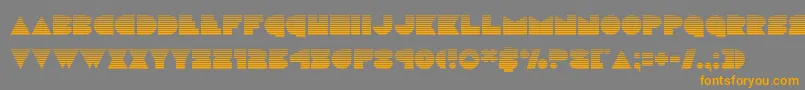 フォントdiscodeckgrad – オレンジの文字は灰色の背景にあります。