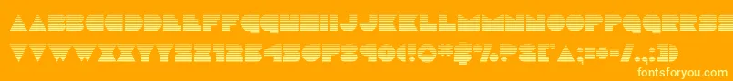discodeckgrad-Schriftart – Gelbe Schriften auf orangefarbenem Hintergrund